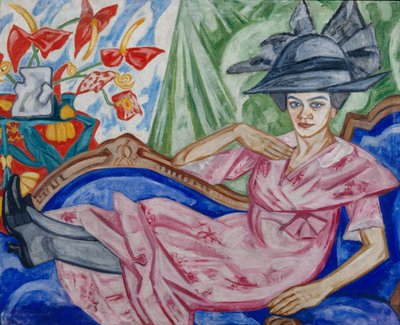 アーティストシスターの肖像、1912 作： Olga Rozanova