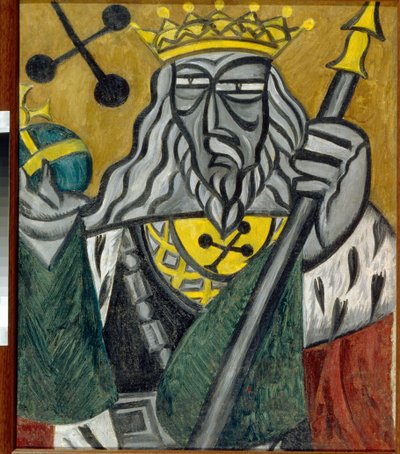 クラブの王 - Olga Vladimirovna Rozanova (1886-1918) 作、キャンバスに油彩 (80.5x68 cm) 作： Olga Wladimirowna  Rosanowa