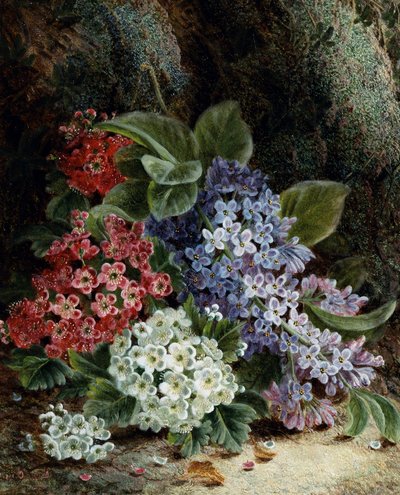 ライラックとサンザシの花。オリバー・クレア作（1853-1927年頃） 個人蔵。 作： Oliver Clare