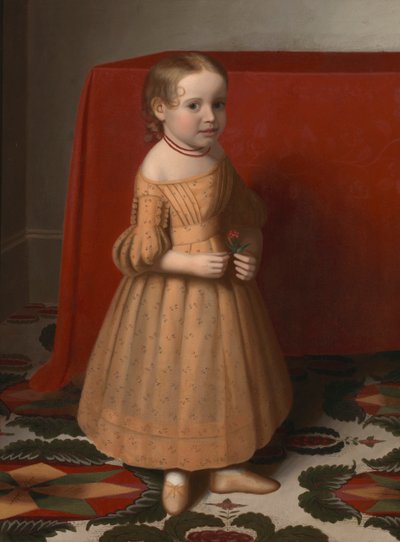 ローズと若い女の子の肖像画、カリフォルニア州。 1838年。 作： Oliver Tarbell Eddy
