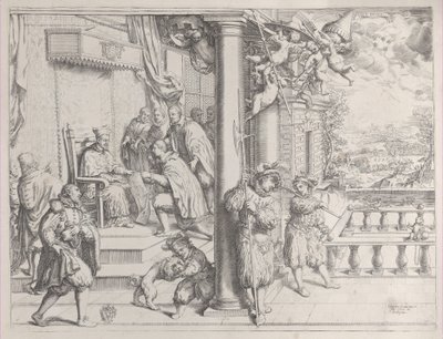 アルドブランディーニ枢機卿に論文を提出する青年、1620年、1620年。 作： Oliviero Gatti