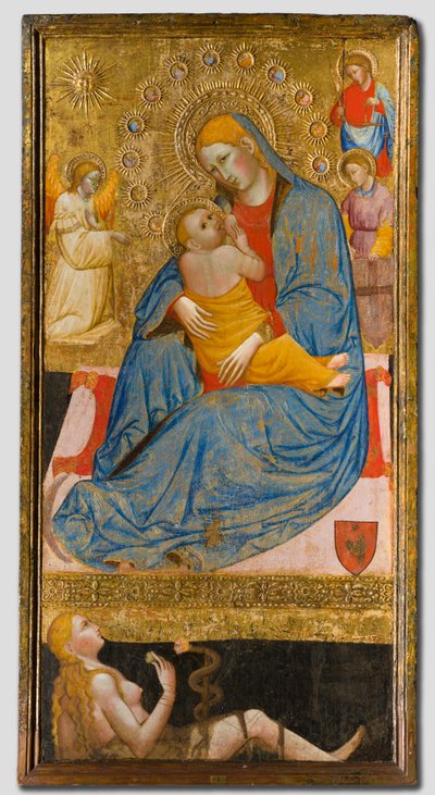 イブの誘惑と謙遜のマドンナc。 1400。 作： Olivuccio di Ciccarello