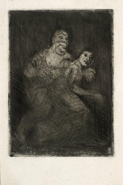 男性が女性を驚かせる 作： Oluf Hartmann