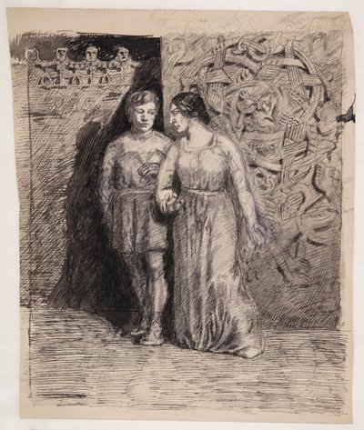 男と女、古代北欧のモチーフ 作： Oluf Hartmann