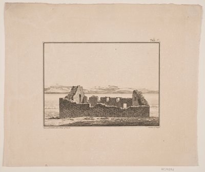 グリーンランドの教会遺跡。 W.A.のイラスト グラ。 グリーンランド東海岸への調査旅行 作： Oluf Olufsen Bagge