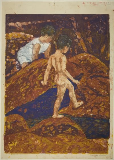 岩の間で 作： 恩地孝四郎