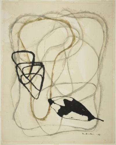 詩第22番：葉と雲 作： 恩地孝四郎