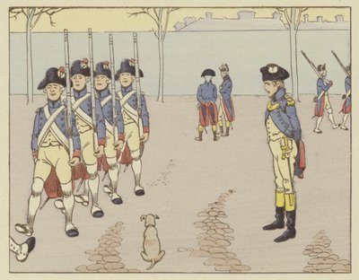 1785年にヴァランスの補佐官、ナポレオンはライフルドリルを見ました 作： Onfray de Breville Job