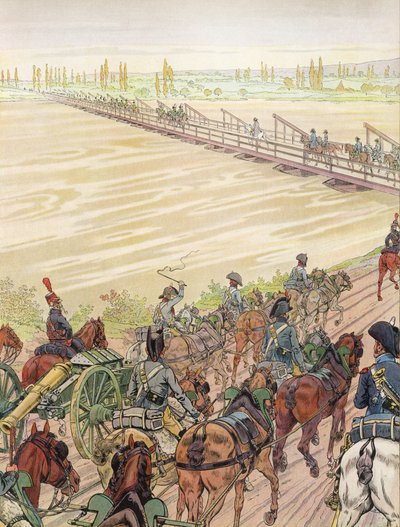 ライン川を渡るナポレオン、1805年10月1日 作： Onfray de Breville Job