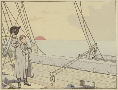 1815年7月15日イギリスに降伏した後、HMSベレロフォンに搭乗したナポレオン 作： Onfray de Breville Job