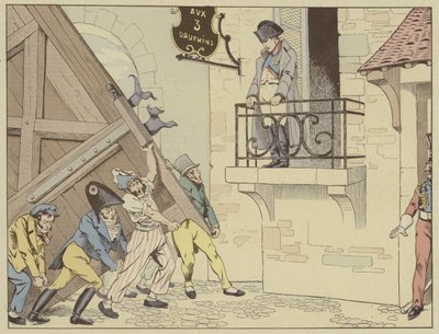 グルノーブル市は1815年3月7日、エルバ島への亡命からの帰還時にナポレオンへの門を開きます 作： Onfray de Breville Job