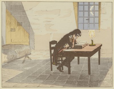 1786年にヴァランスで逮捕されている間に、ナポレオンはダイジェストを読み、法律についての知識を強化する機会を得ました 作： Onfray de Breville Job
