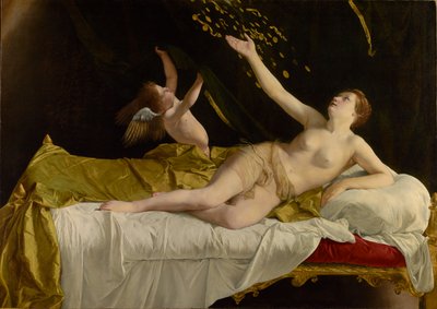 ダナエと黄金のシャワー 作： Orazio Gentileschi