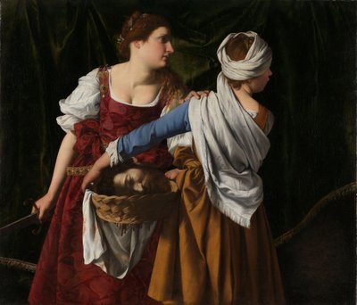 ジュディスとホロフェルネスの頭を持つ女中、1608-12年頃（キャンバスに油彩） 作： Orazio Gentileschi