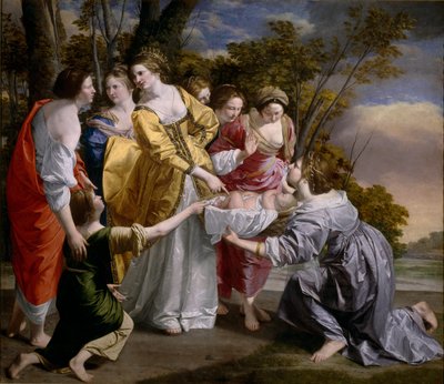 La decouverte de Moise - The Finding of Moses - Orazio Gentileschi (1563-1638) の絵画 作： Orazio Gentileschi