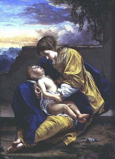 マドンナと子供 作： Orazio Gentileschi