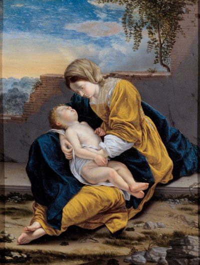 風景の中のマドンナと子供、1621-1624 作： Orazio Gentileschi