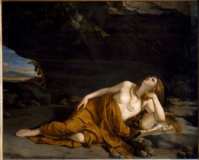 悔悛するマグダラのマリア（油彩・キャンバス 作： Orazio Gentileschi
