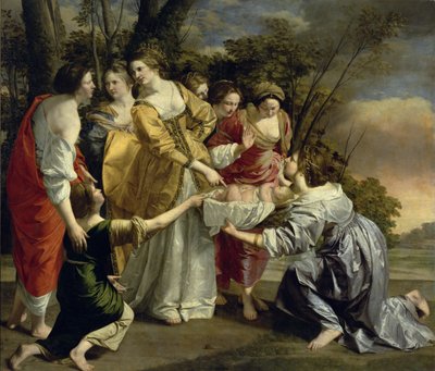 ナイル川から救出されたモーセ、1630年頃（キャンバスに油彩） 作： Orazio Gentileschi