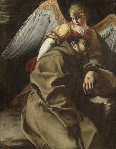 天使に支えられた聖フランチェスコ 1607年頃 油彩・カンヴァス 作： Orazio Gentileschi