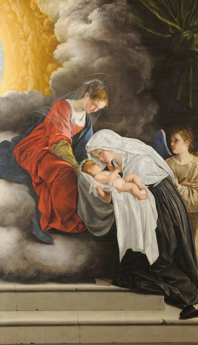 ローマの聖フランチェスコと聖母子、1615-1618。 作： Orazio Gentileschi
