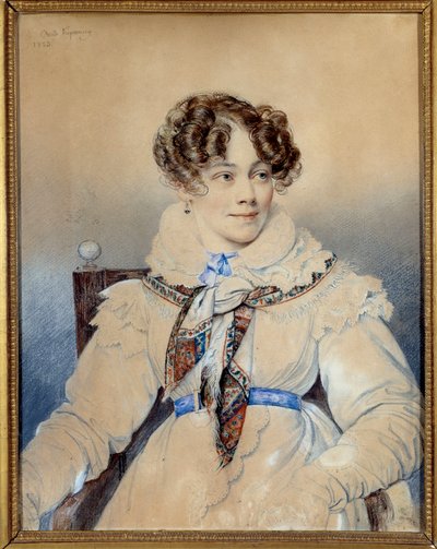 作家ソフィー・ロストプーチン（1799-1874）の肖像（セギュール伯爵夫人） オレスト・アダモビッチ・キプレンスキー（キプレンスキー）（1778-1836）によるドローイング 作： Orest Adamovich Kiprensky