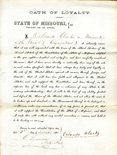 アメリカ合衆国政府とミズーリ州への忠誠の誓いを誓う 作： Orlando Clarke