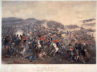 1854年10月25日のバラクラヴァ(Balaklava)の戦い - Norie, Orlando (1832-1901) - 1855 - カラーリトグラフ - 55,4x74,3 - 個人蔵 作： Orlando Norie