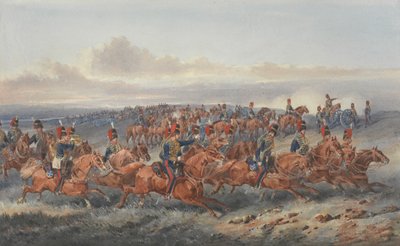栗の部隊 (A Battery) Royal Horse Artillery (紙に水彩) 作： Orlando Norie