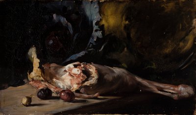 子羊とキャベツの脚のある静物 作： Oscar Gustaf Bjorck