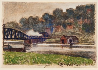 ハーレム川、1903 年 1 月 21 日。 作： Oscar Bluemner