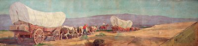Anheuser-Busch Wagon Train (キャンバスに油彩) 作： Oscar Edward Berninghaus