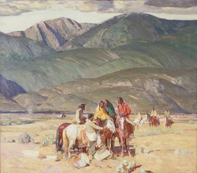 Índios Taos na Mesa (óleo sobre tela) 作： Oscar Edward Berninghaus