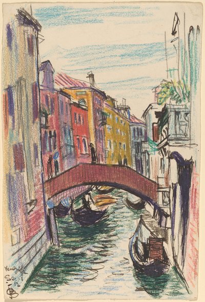 運河、ヴェネツィア 作： Oscar F. Bluemner