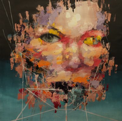 歪んだ色彩モデル2 、2018-2025 （キャンバスにアクリル、油彩） 作： Oscar Nin