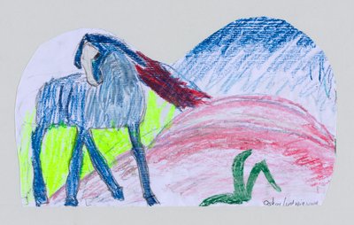 フランツ・マルクの後の青い馬 作： Oskar Ludwig