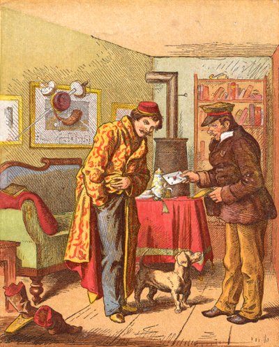 手紙配達の支払い、c1870 作： Oskar Pletsch