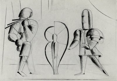 バウハウスの舞台から1925年のバウハウスの舞台。 作： Oskar Schlemmer