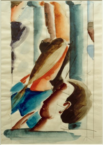 列の間に5つの数字 作： Oskar Schlemmer