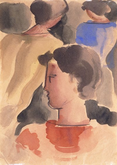 赤い男の子とのグループ;赤い男の子とのグループ 作： Oskar Schlemmer