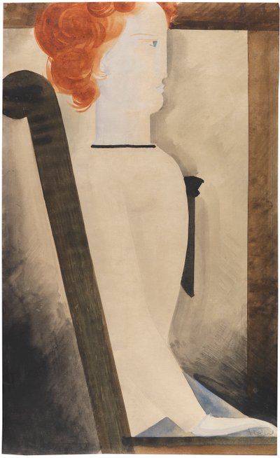 座っている女性、1929年。 作： Oskar Schlemmer