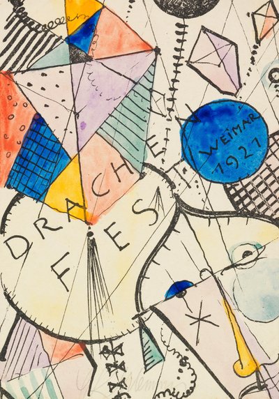 凧祭り、ワイマール、1921年。 作： Oskar Schlemmer