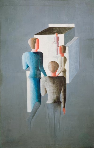 4つの数字とキューブ 作： Oskar Schlemmer