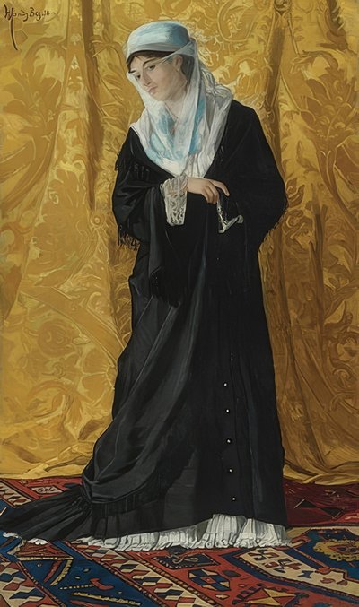 コンスタンティノープル出身の女性。 1881 作： Osman Hamdi Bey