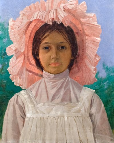 ピンクの帽子の女の子 作： Osman Hamdi Bey