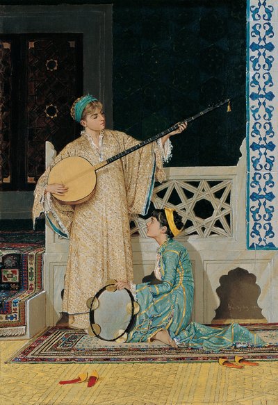 2人のミュージシャンの女の子 作： Osman Hamdi Bey