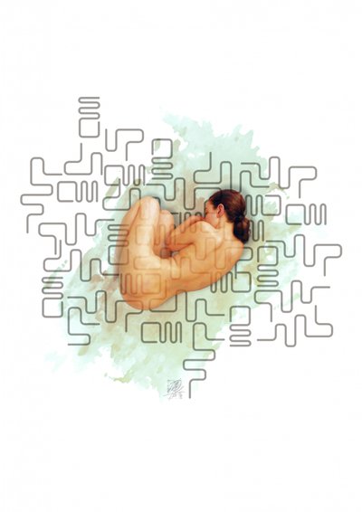 穏やかな裸婦の抽象画 作： 