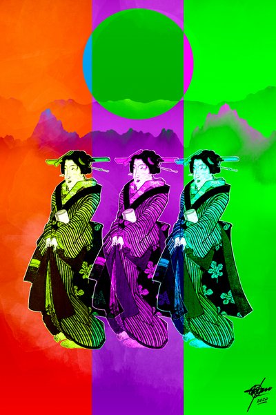 ポップアート・芸者トリオ 作： 