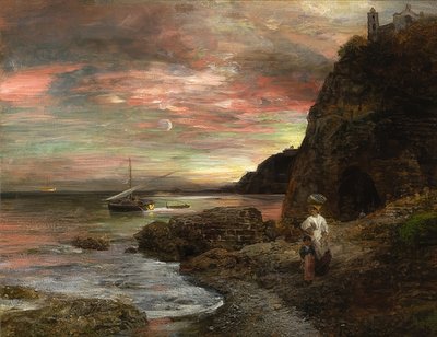 ポジリポの夕陽 作： Oswald Achenbach