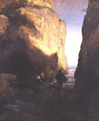 洞窟に入る 作： Oswald Achenbach